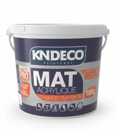 صباغة مات أكريليك KNDECO مطفأ 18 كلغ جدران وأسقف