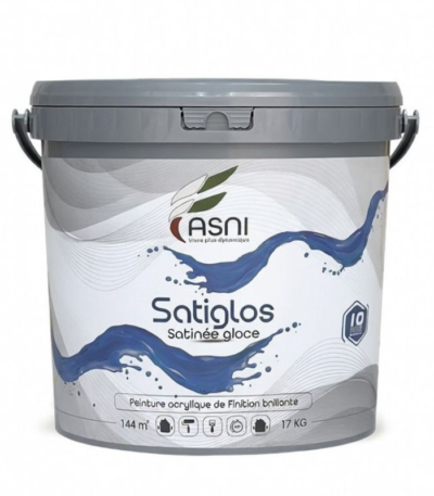 صباغة ساتيني لامع ASNI Satigloss - وزن 17 كلغ - مظهر زجاجي فاخر وحماية تدوم