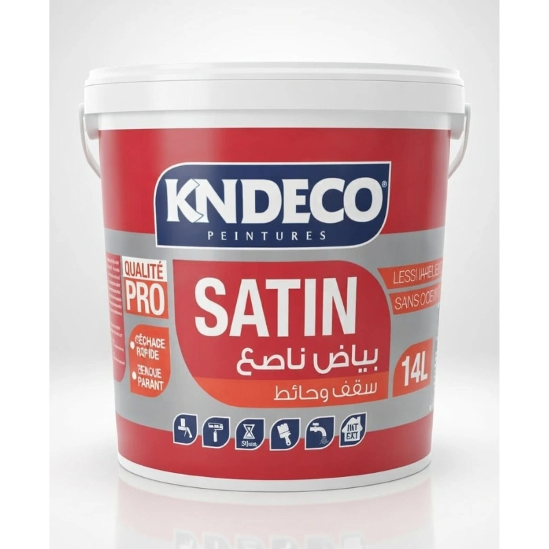 صباغة ساتيني بياض ناصع KNDECO Satin Extra Blanc 17.7kg قابلة للغسل
